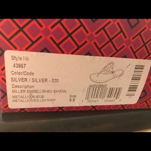 Tory Burch miller silver sandals